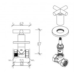 CROSS ANKASTRE STOP VALF / TEMA